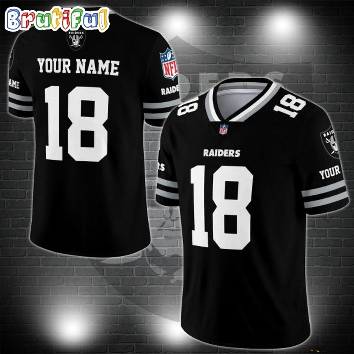 NFL Las Vegas Raiders Logo Team Custom Football Jersey