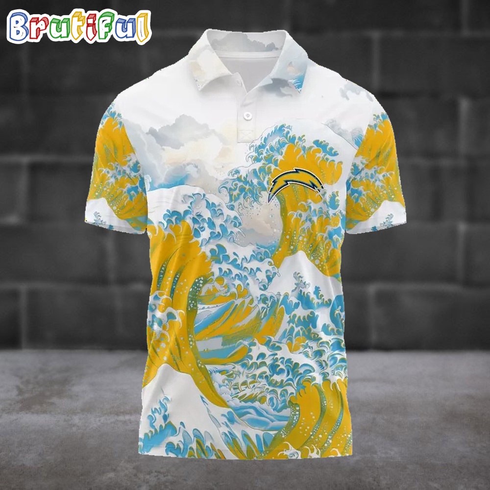 NFL Los Angeles Chargers Football Great Wave Polo Shirt 1