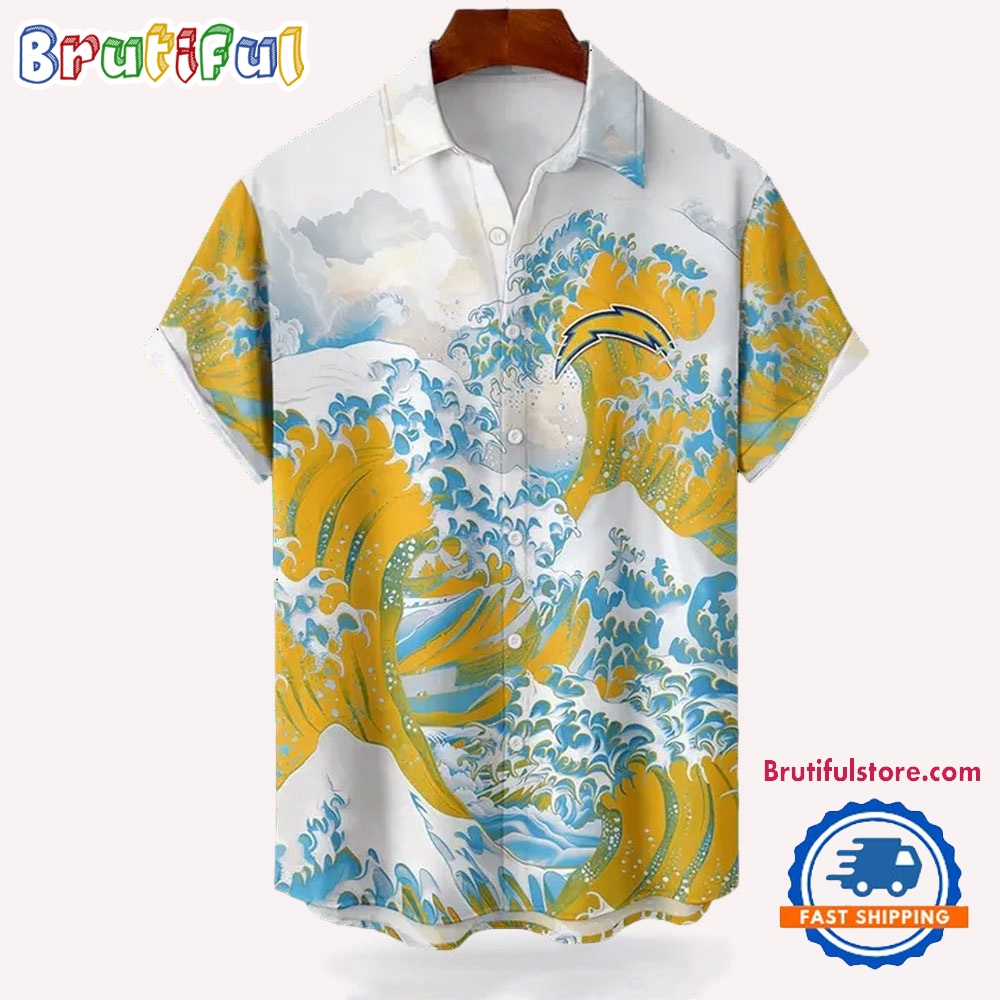 NFL Los Angeles Chargers Football Special Great Wave Hawaiian Shirt 1