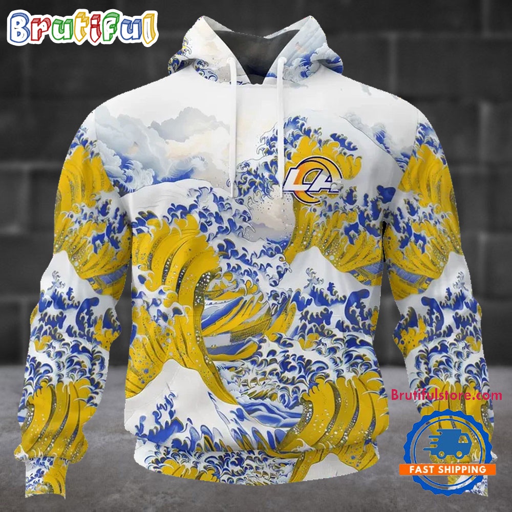 NFL Los Angeles Rams Football Great Wave All Over Print Hoodie 1