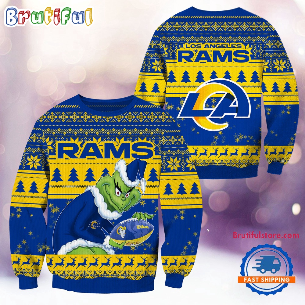 NFL Los Angeles Rams Football Grinch Christmas Ugly Sweater