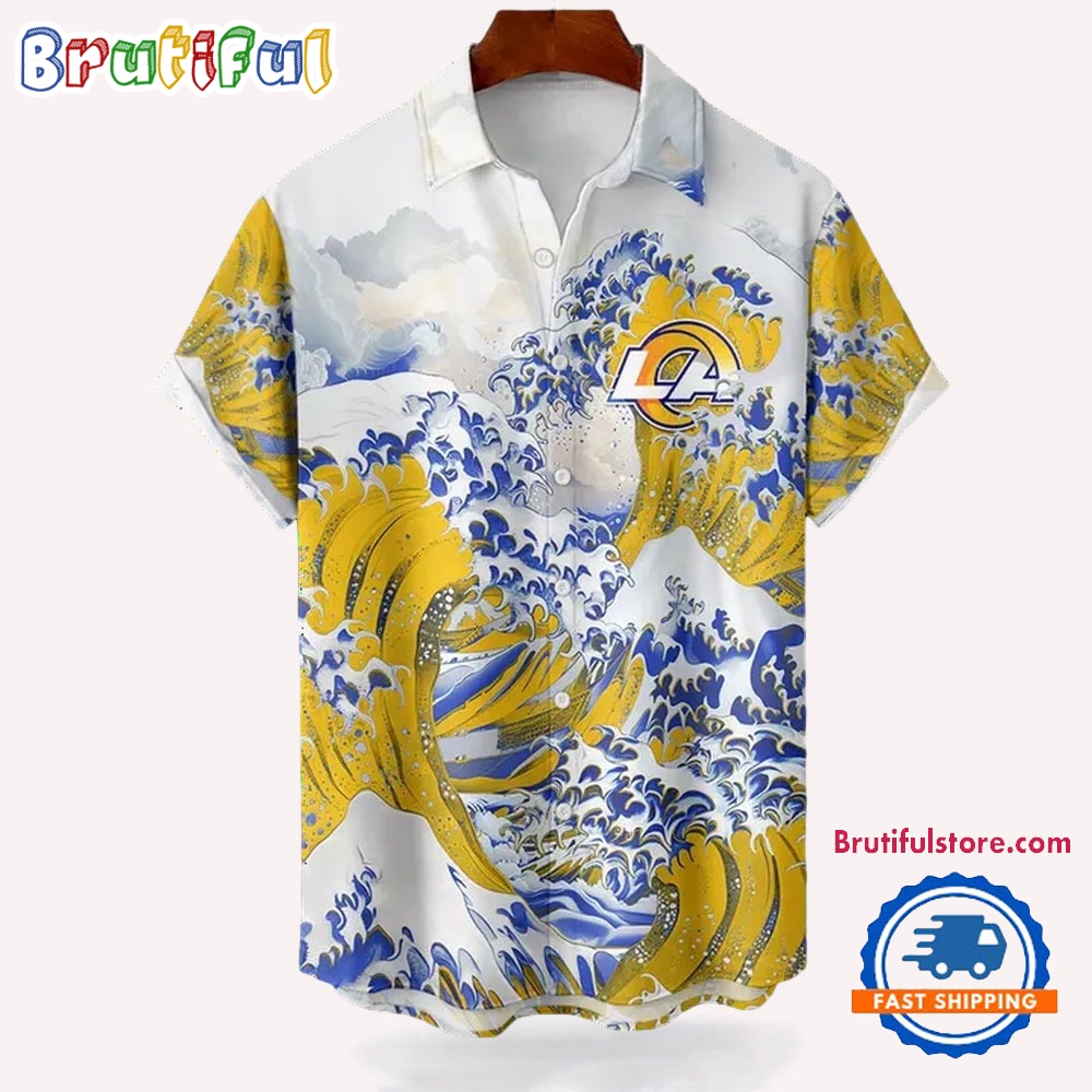 NFL Los Angeles Rams Football Special Great Wave Hawaiian Shirt 1