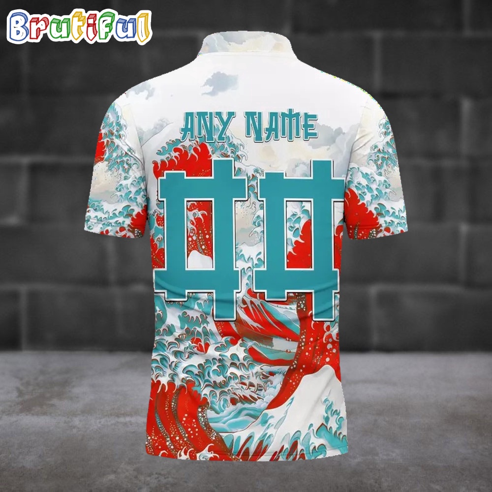 NFL Miami Dolphins Football Great Wave Polo Shirt 2