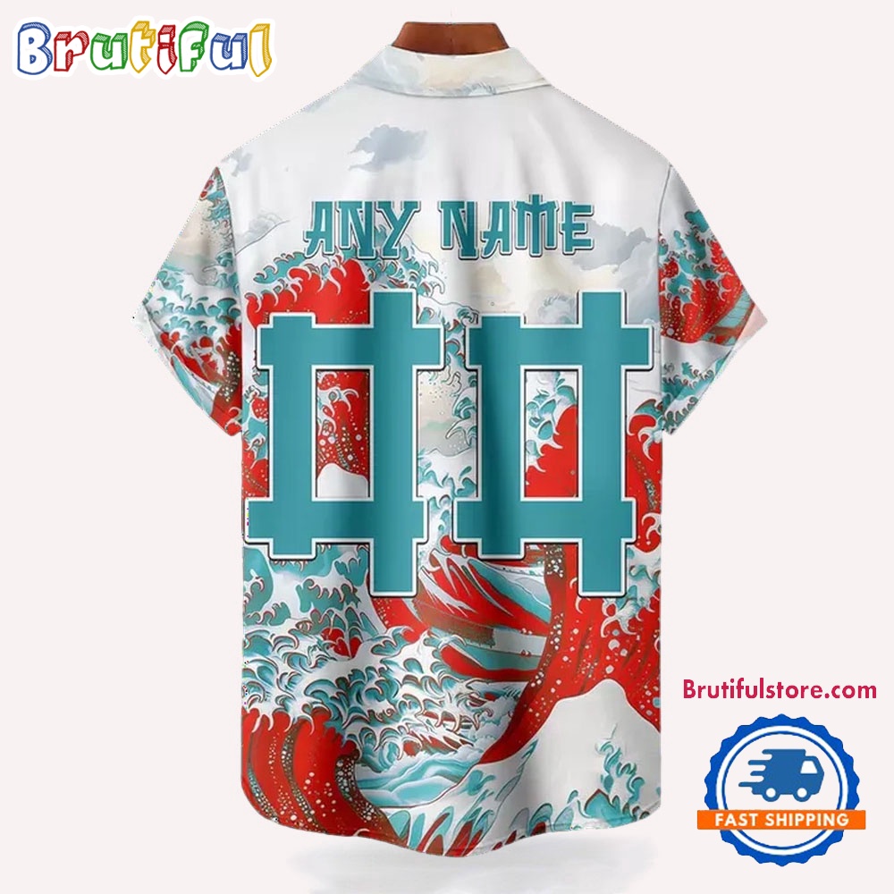 NFL Miami Dolphins Football Special Great Wave Hawaiian Shirt 2