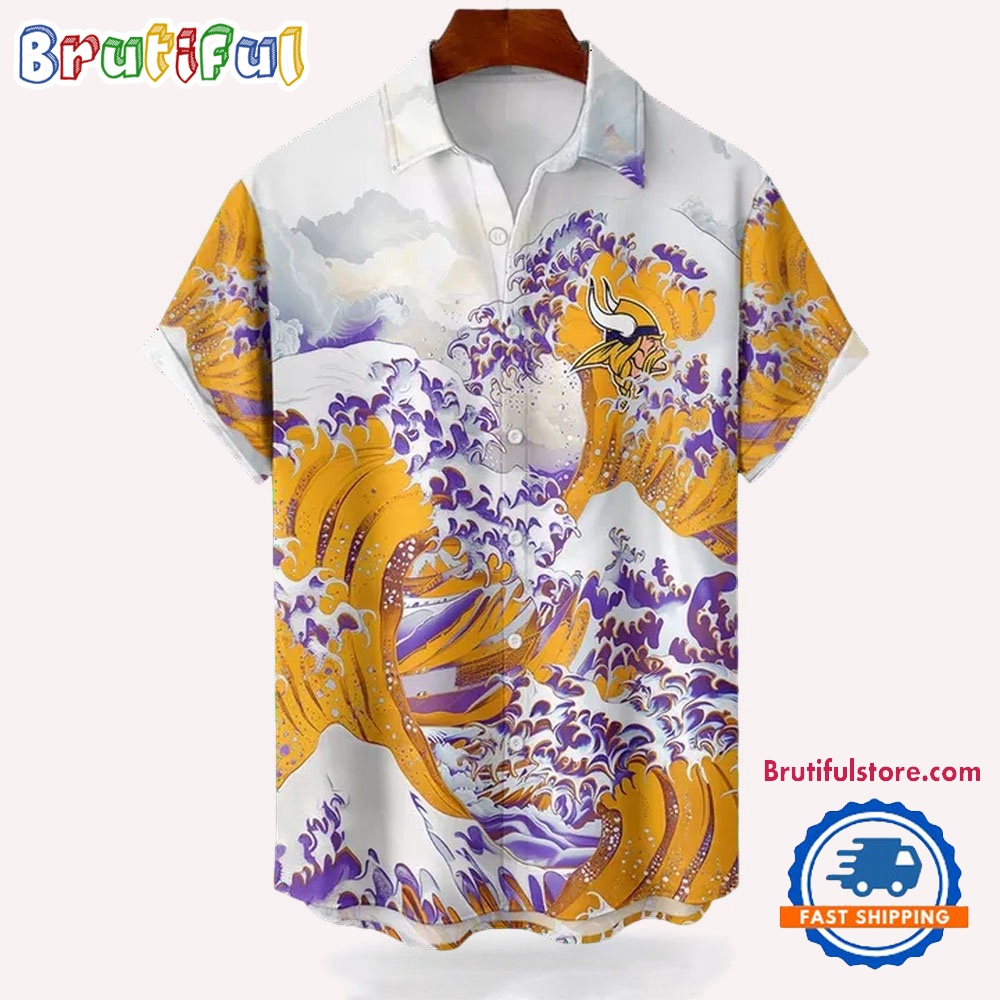 NFL Minnesota Vikings Football Special Great Wave Hawaiian Shirt 1