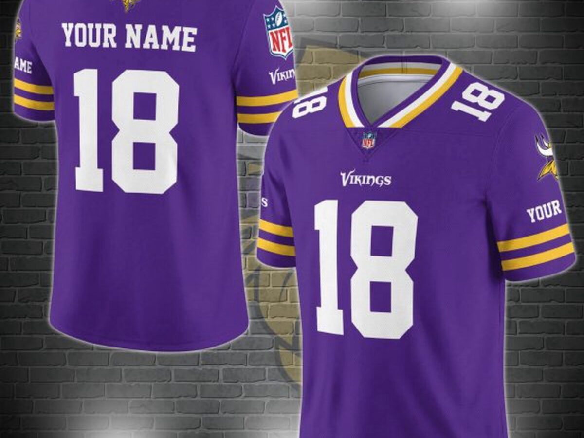NFL Minnesota Vikings Logo Team Custom Football Jersey, Football