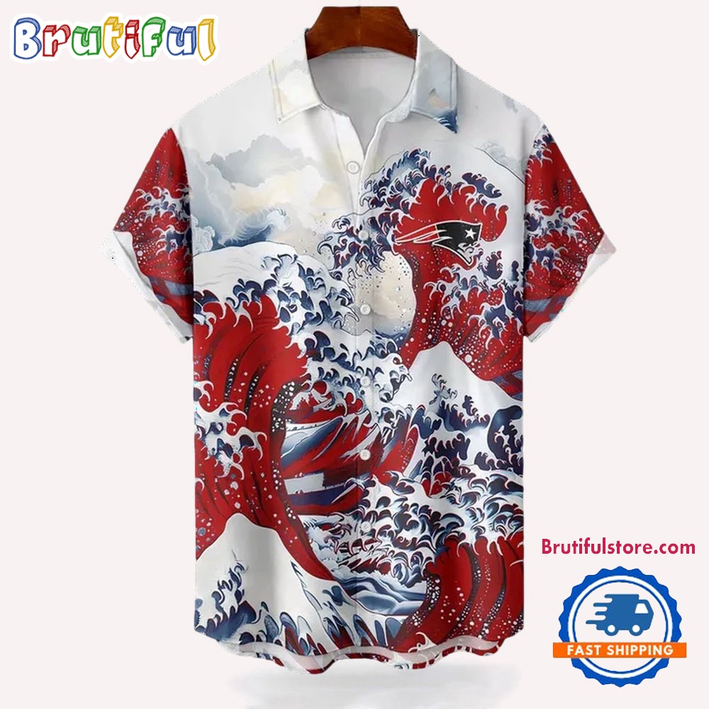 NFL New England Patriots Football Special Great Wave Hawaiian Shirt 1