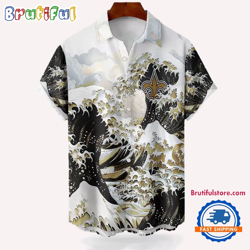 NFL New Orleans Saints Football Special Great Wave Hawaiian Shirt 1