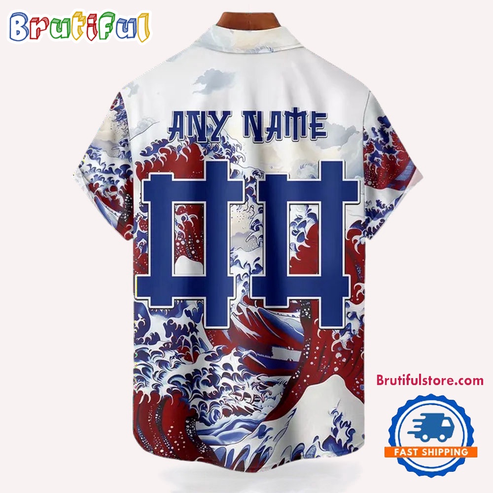 NFL New York Giants Football Special Great Wave Hawaiian Shirt 2