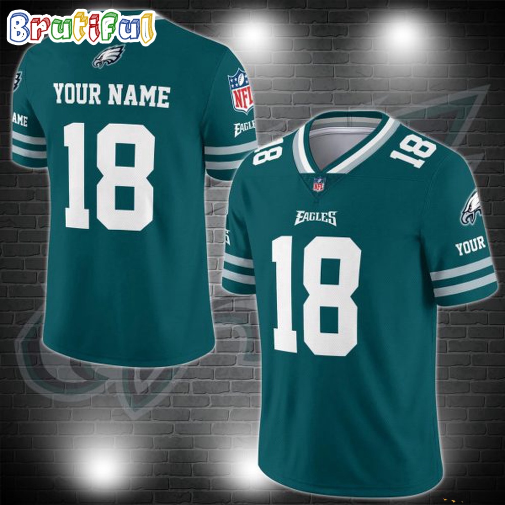 NFL Philadelphia Eagles Logo Team Custom Football Jersey Football Jersey Shirt