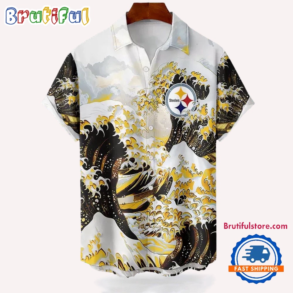 NFL Pittsburgh Steelers Football Special Great Wave Hawaiian Shirt 1