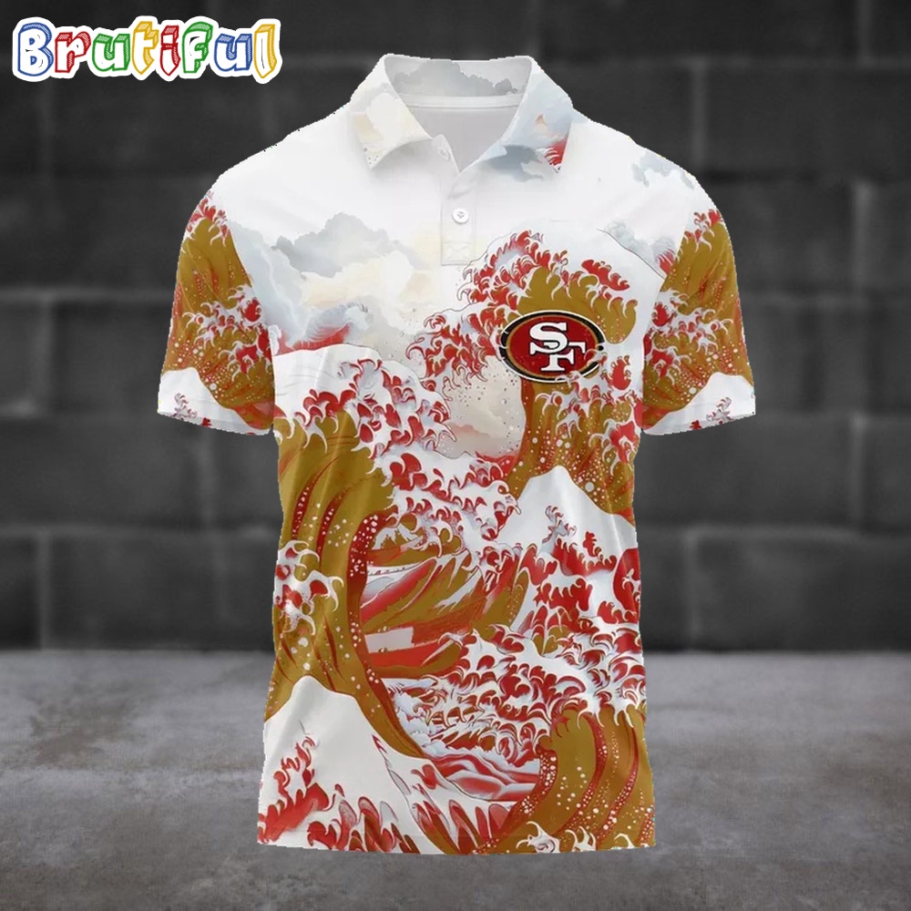 NFL San Francisco 49ers Football Great Wave Polo Shirt 1