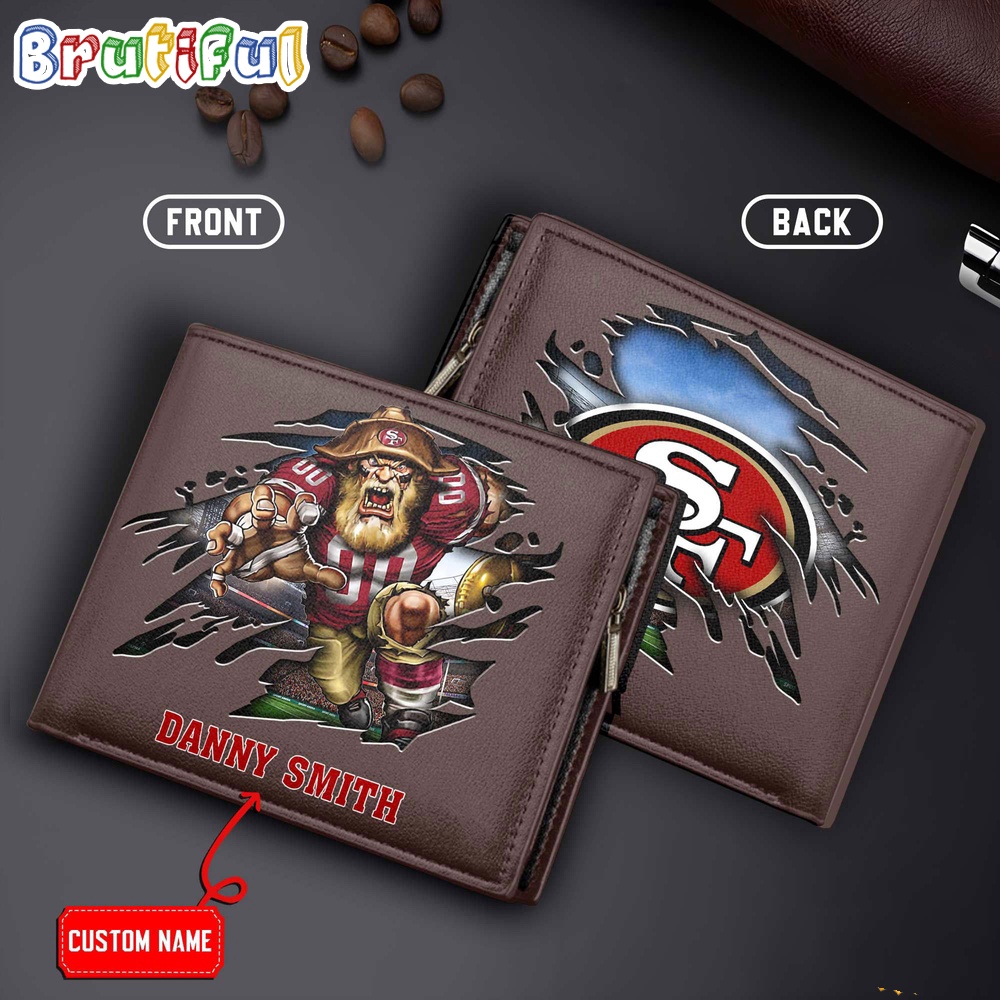 NFL San Francisco 49ers Mascot Football Mens Leather Wallet 1