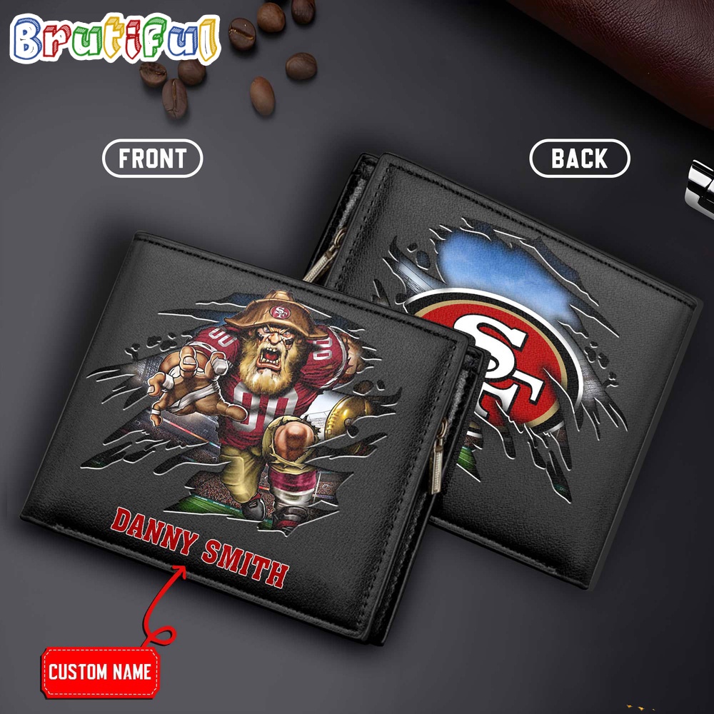 NFL San Francisco 49ers Mascot Football Mens Leather Wallet 2