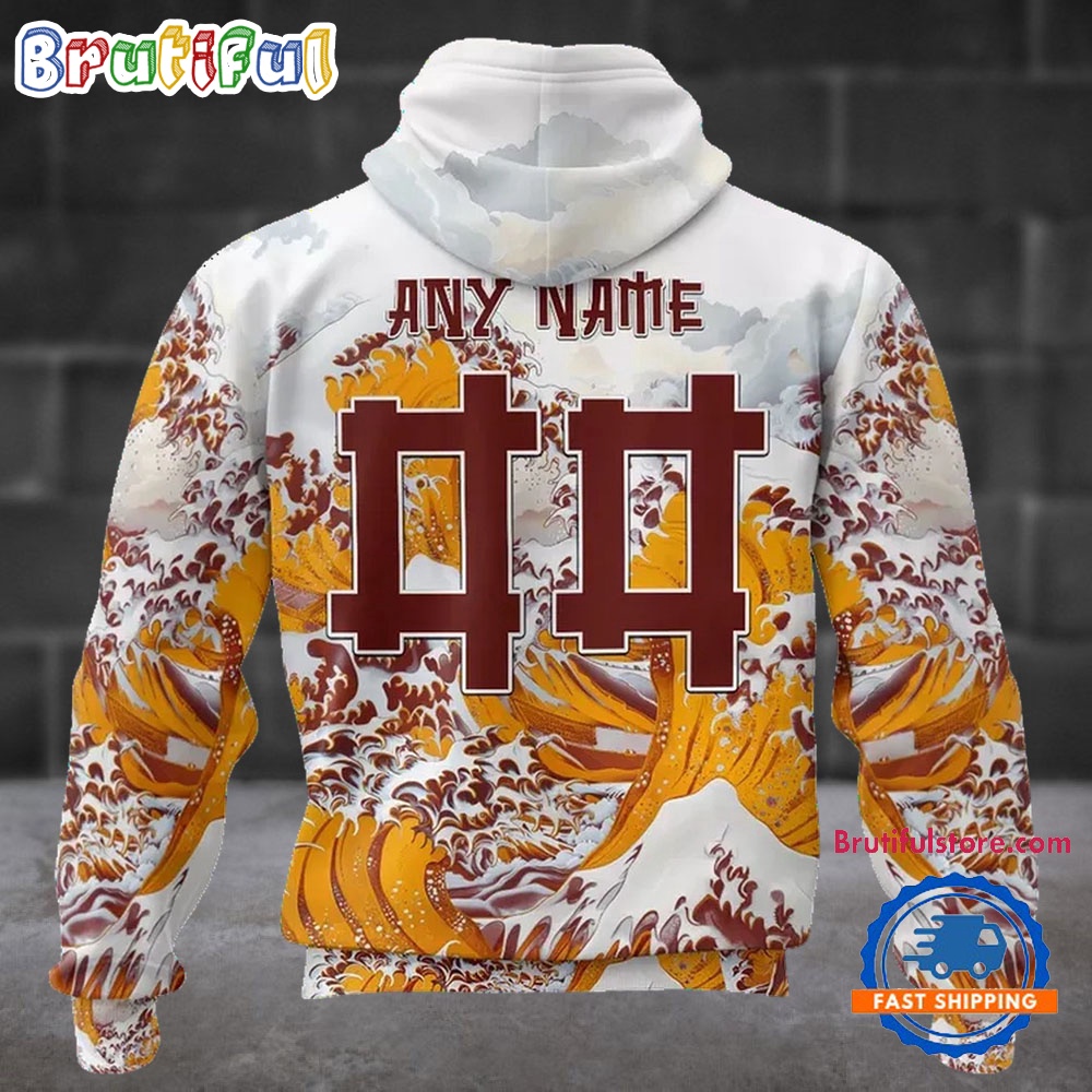 NFL Washington Commanders Football Great Wave All Over Print Hoodie 2