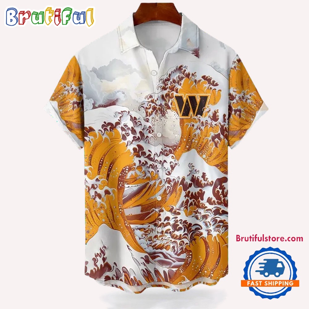 NFL Washington Commanders Football Special Great Wave Hawaiian Shirt 1