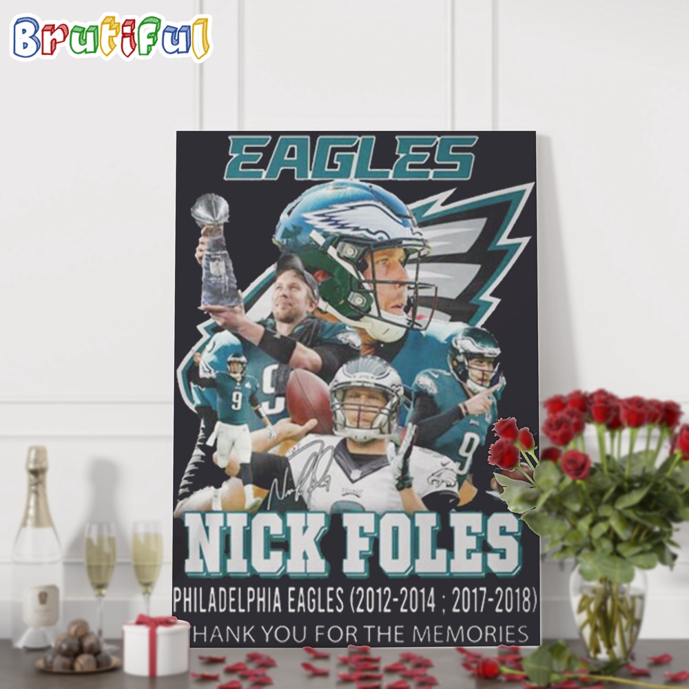 Nick Foles Philadelphia Eagles NFL Thank You For The Memories Wall Art Poster Canvas