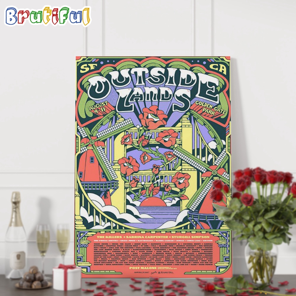 Outside Lands Festival August 9 11 2024 Golden Gate Park Wall Art Poster Canvas