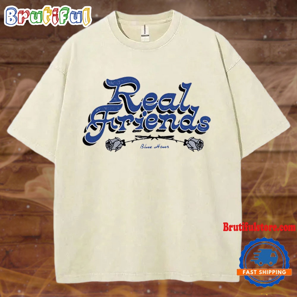 Real Friends Band The Flower 2024 Mineral Wash T Shirt