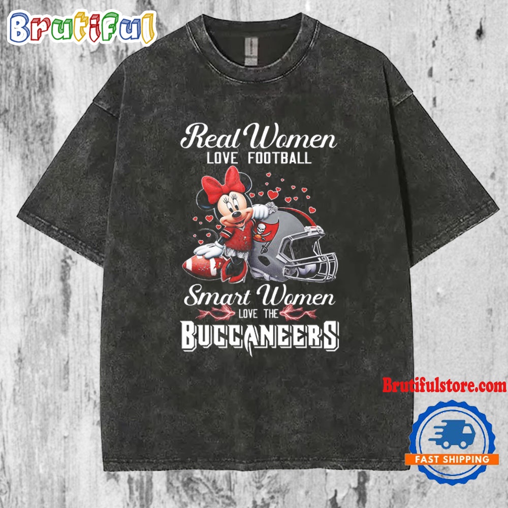 Real Women Love Mickey Mouse Tampa Bay Buccaneers Football Mineral Wash T Shirt