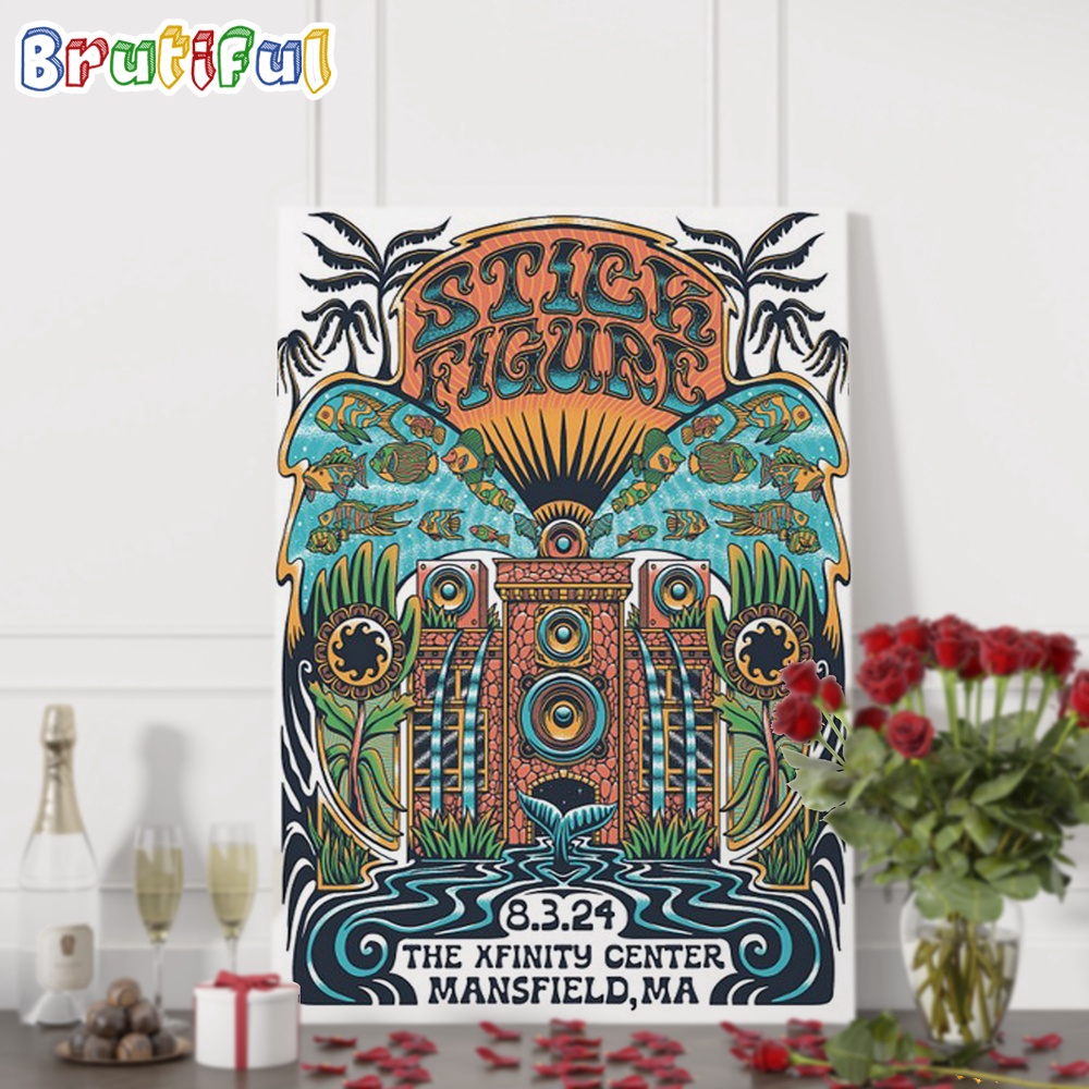 Stick Figure The Xfinity Center Mansfield MA August 3 2024 Event Poster Canvas