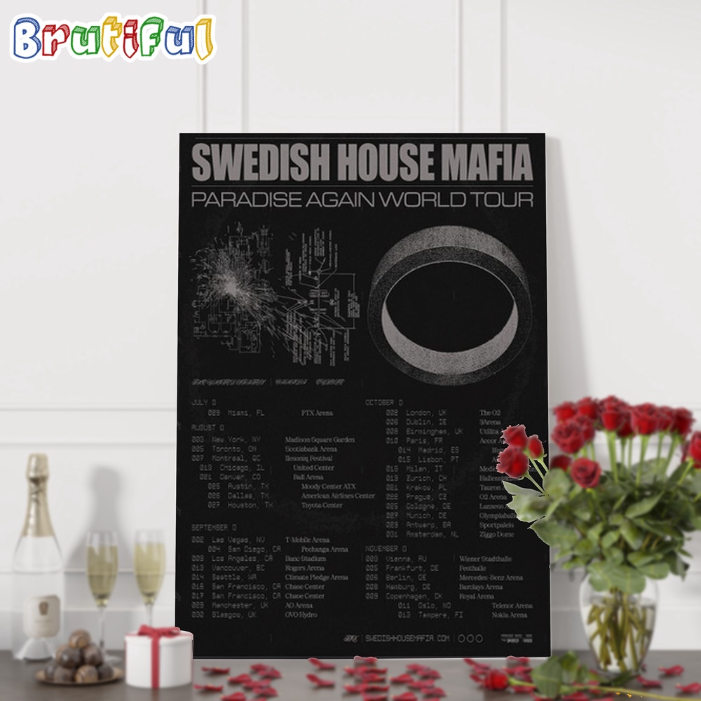 Swedish House Mafia Paradise Again World Tour 2024 Wall Art Poster Canvas