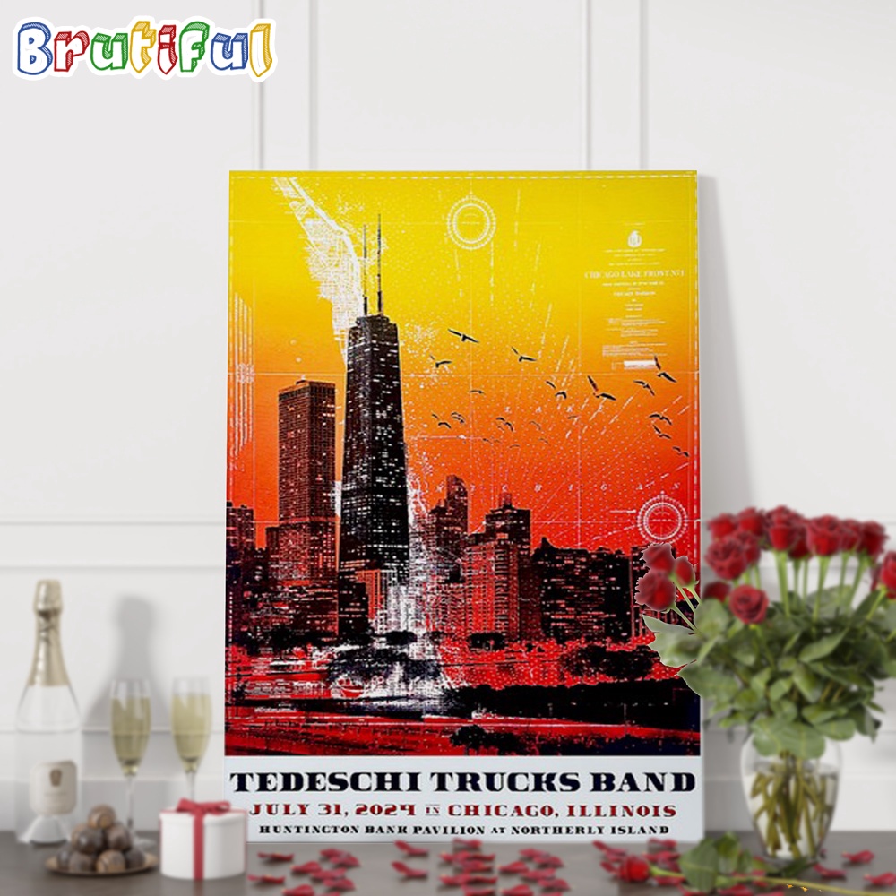 Tedeschi Trucks Band Tour Live At Huntington Bank Pavilion Northerly Island Chicago IL July 31 2024 Wall Art Poster Canvas