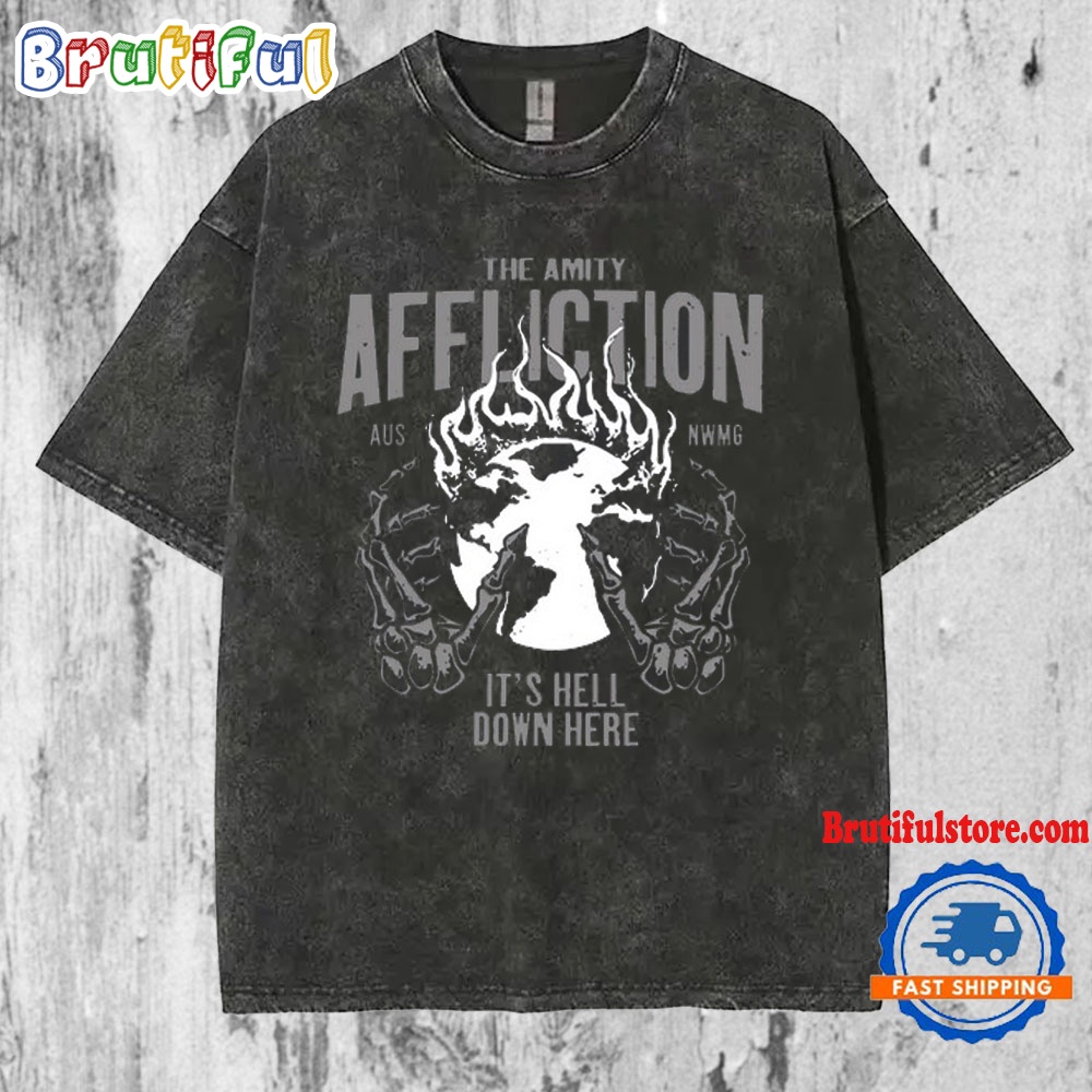 The Amity Affliction Hell Down Here Mineral Wash T Shirt