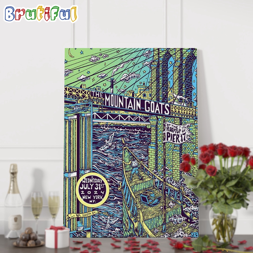 The Mountain Goats July 31 2024 The Rooftop at Pier 17 New York NY Wall Art Poster Canvas