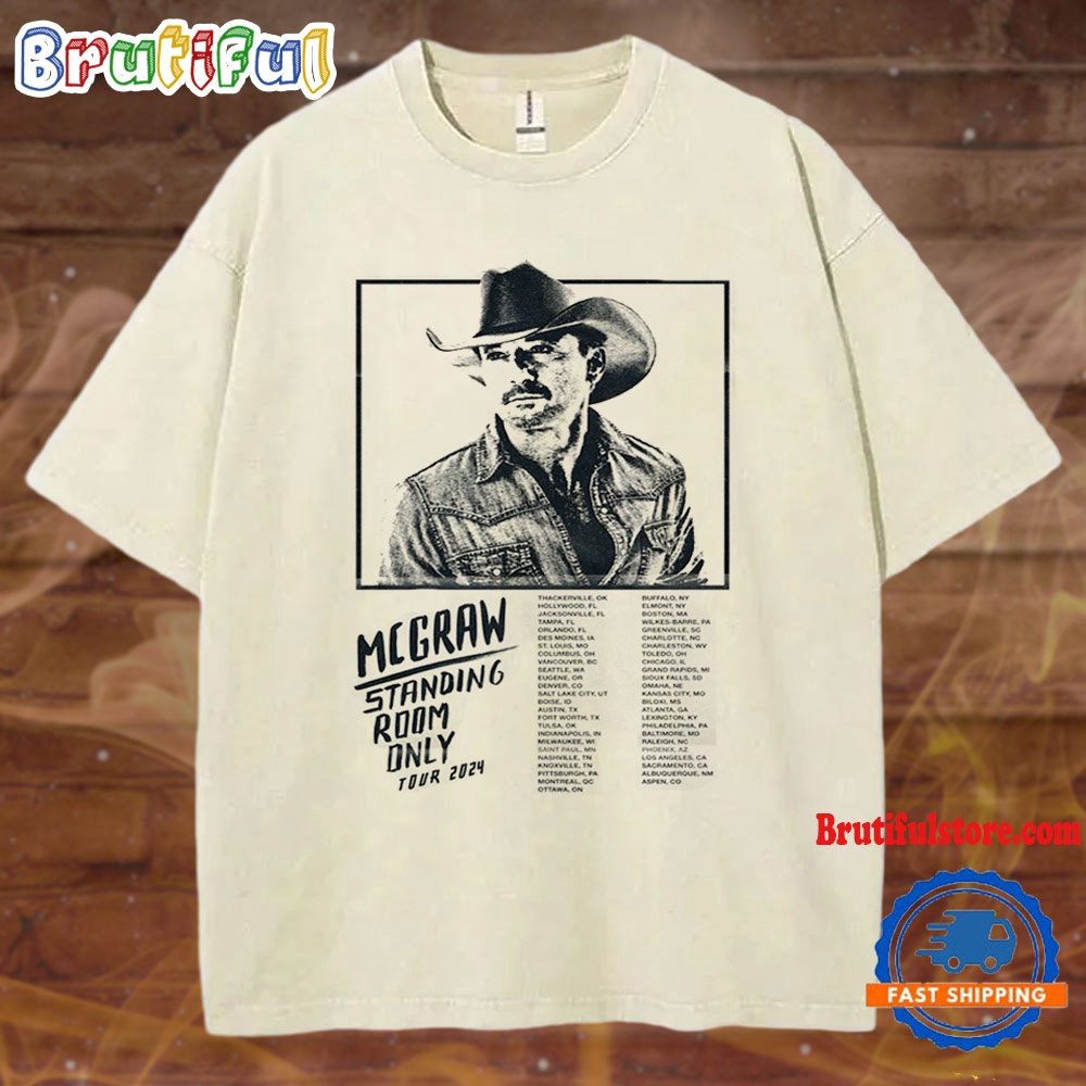 Tim McGraw Standing Room Only Tour 2024 Mineral Wash T Shirt