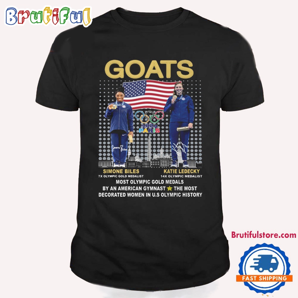 USA Simone Biles And Katie Ledcky Gymnastics Paris 2024 T Shirt
