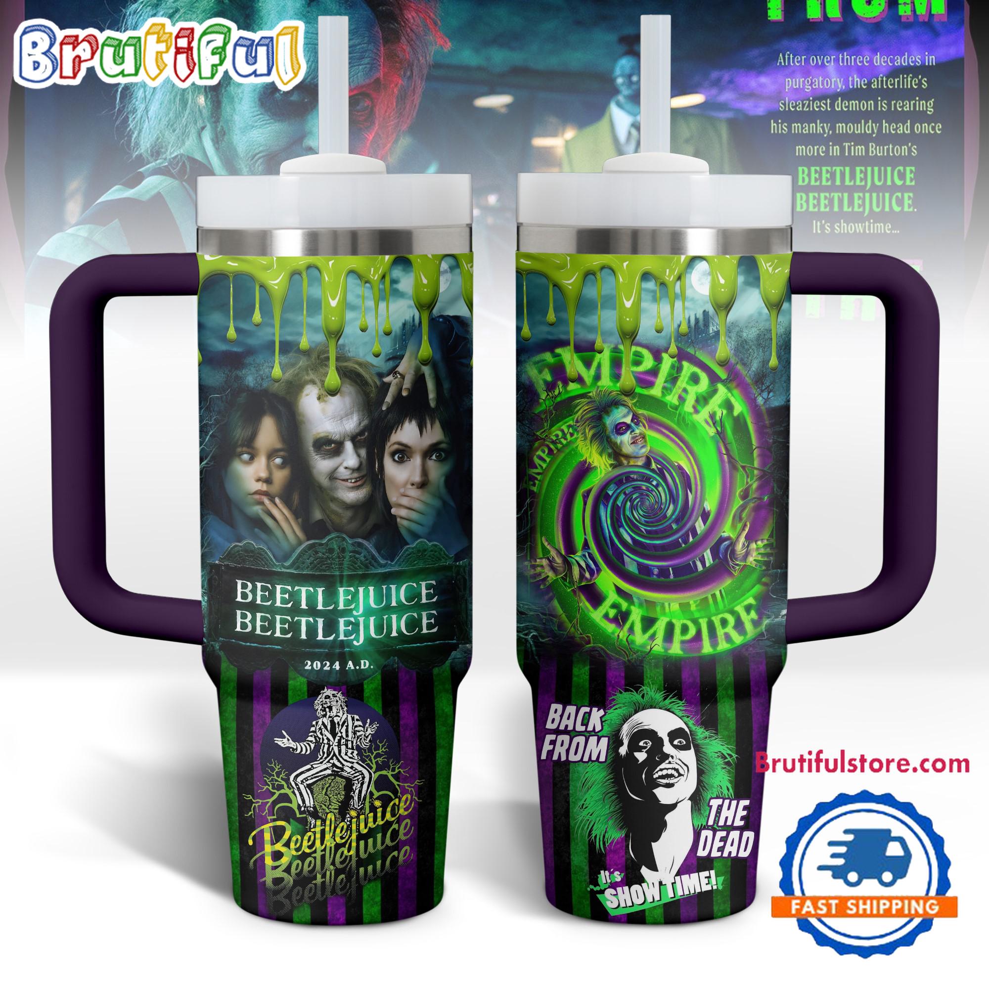 Beetlejuice Beetlejuice Halloween Movies Graphics Design Stanley Tumbler 40oz1