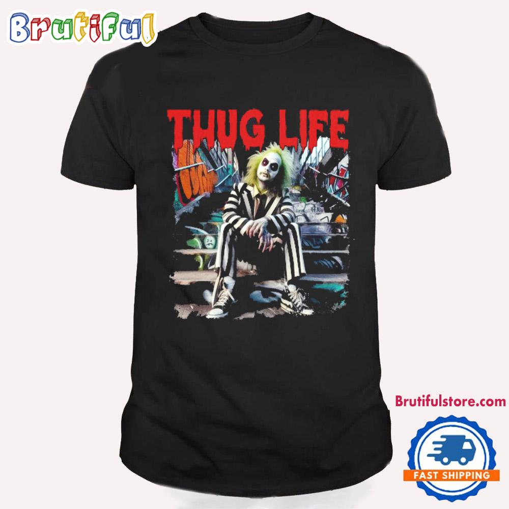 Beetlejuice Beetlejuice Thug Life Halloween Movies T Shirt