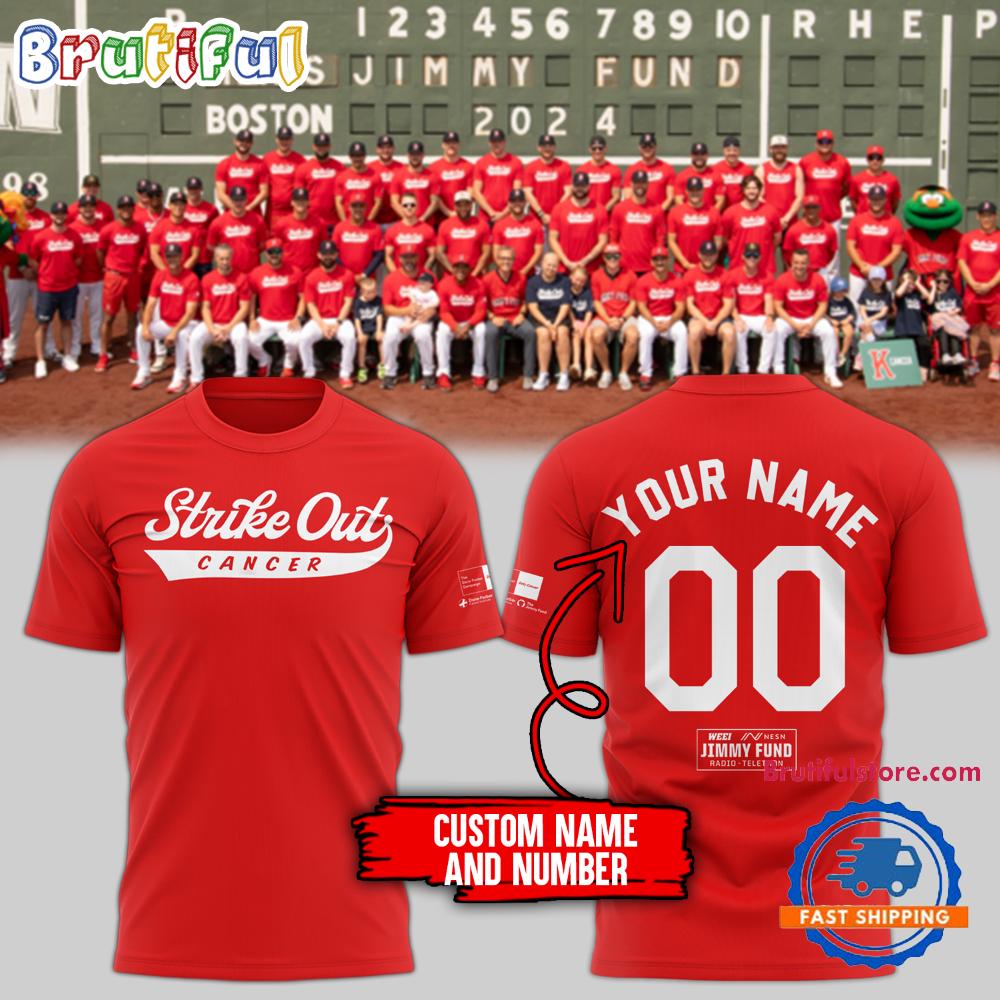 Boston Red Sox Special Edition Strike Out Cancer T Shirt