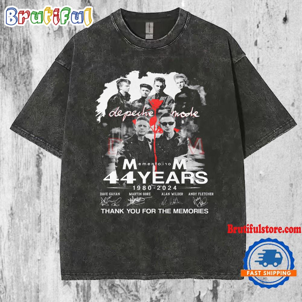Depeche Mode 44 Years 1980-2024 Thank You For The Memories Mineral Wash T Shirt