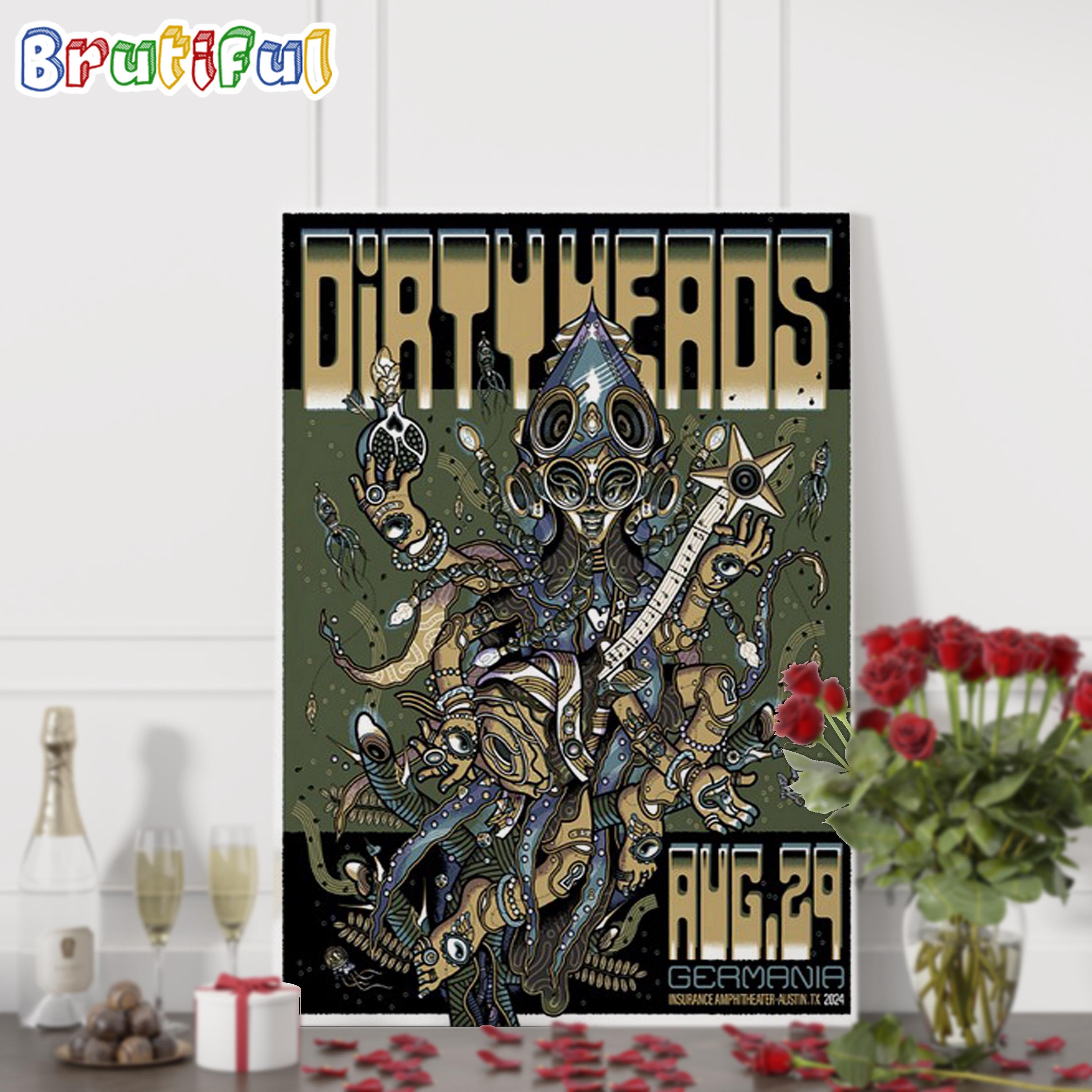 Dirty Heads August 29 2024 Germania Insurance Amphitheater, Austin TX Wall Art Poster Canvas