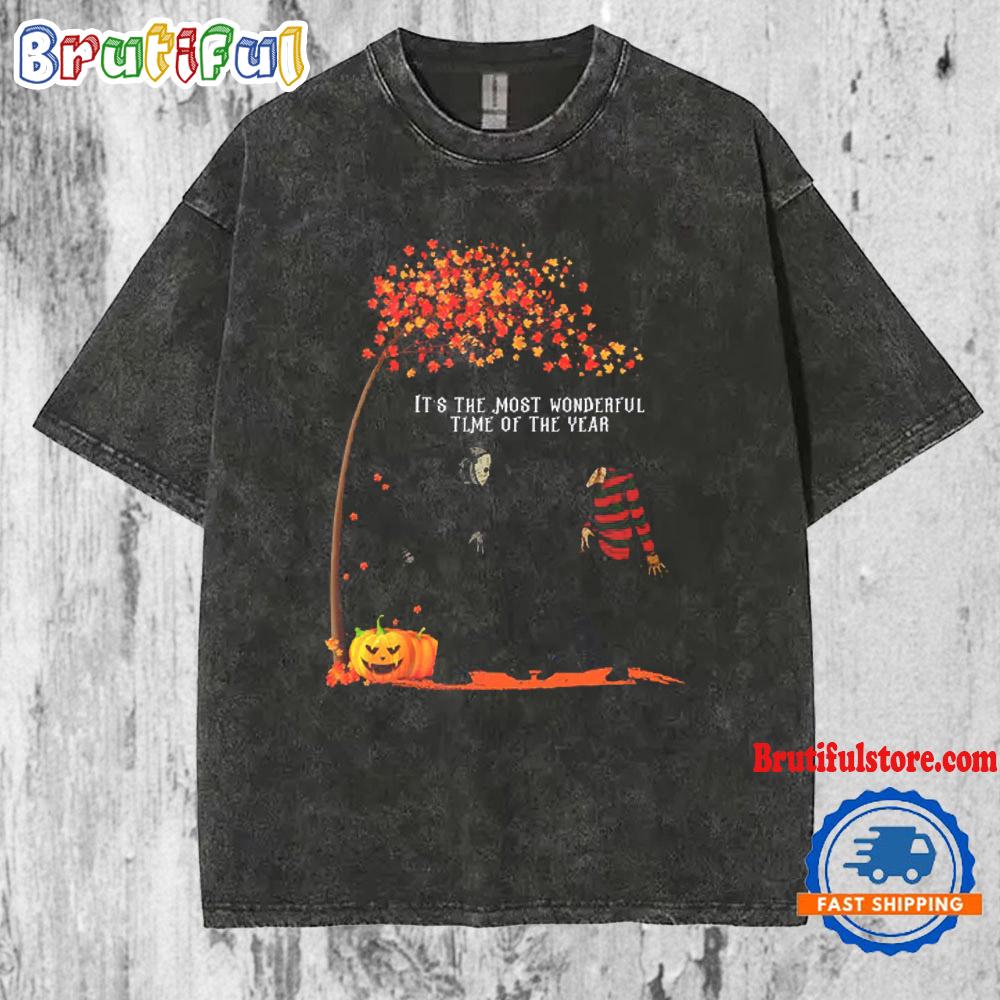 It's The Most Wonderful Time Of The Year Halloween Horror Movies Mineral Wash T Shirt