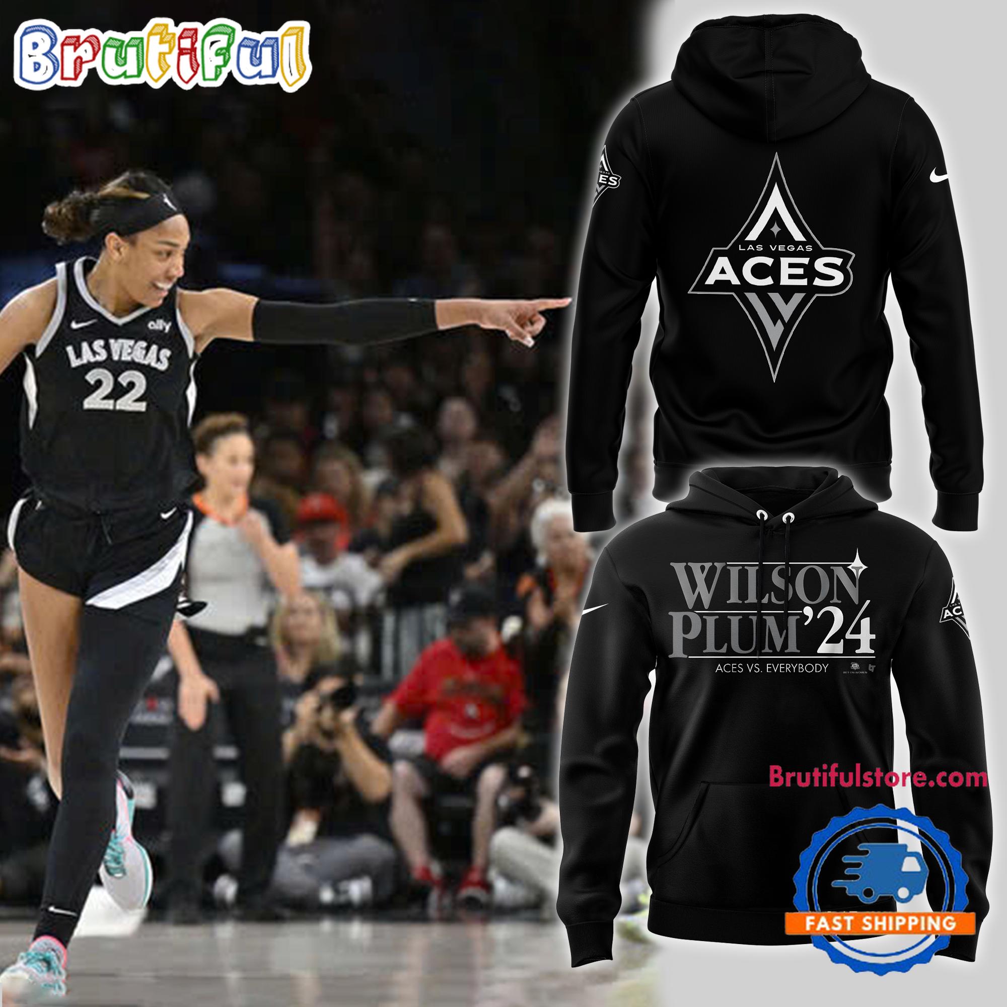 Las Vegas Aces Wilson Plum 24 Aces Vs Everybody Hoodie
