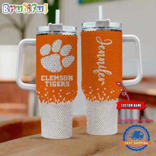 NCAA Clemson Tigers Personalized Stanley Diamond Tumbler 40oz