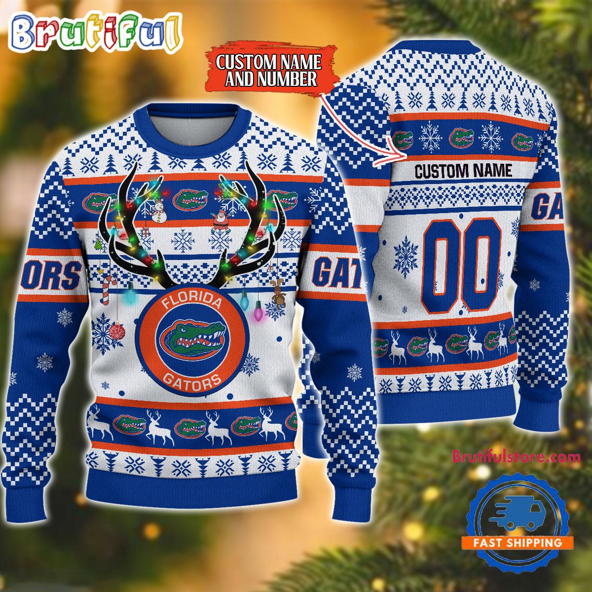 NCAA Florida Gators Special Reindeer Light Ugly Christmas Sweater