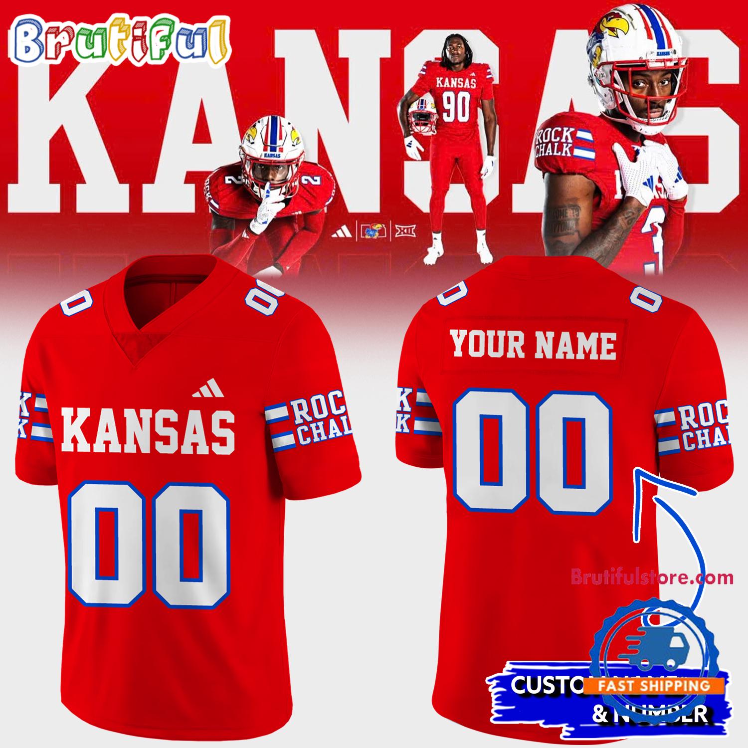 NCAA Kansas Jayhawks Football 2024 New Version Soccer Rock Chalk Jersey