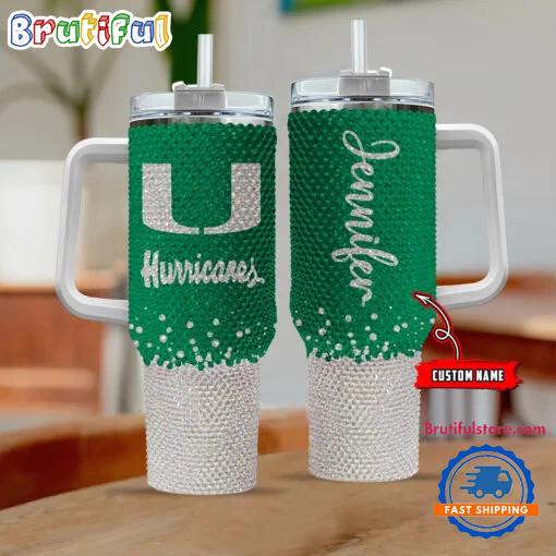 NCAA Miami Hurricanes Personalized Stanley Diamond Tumbler 40oz