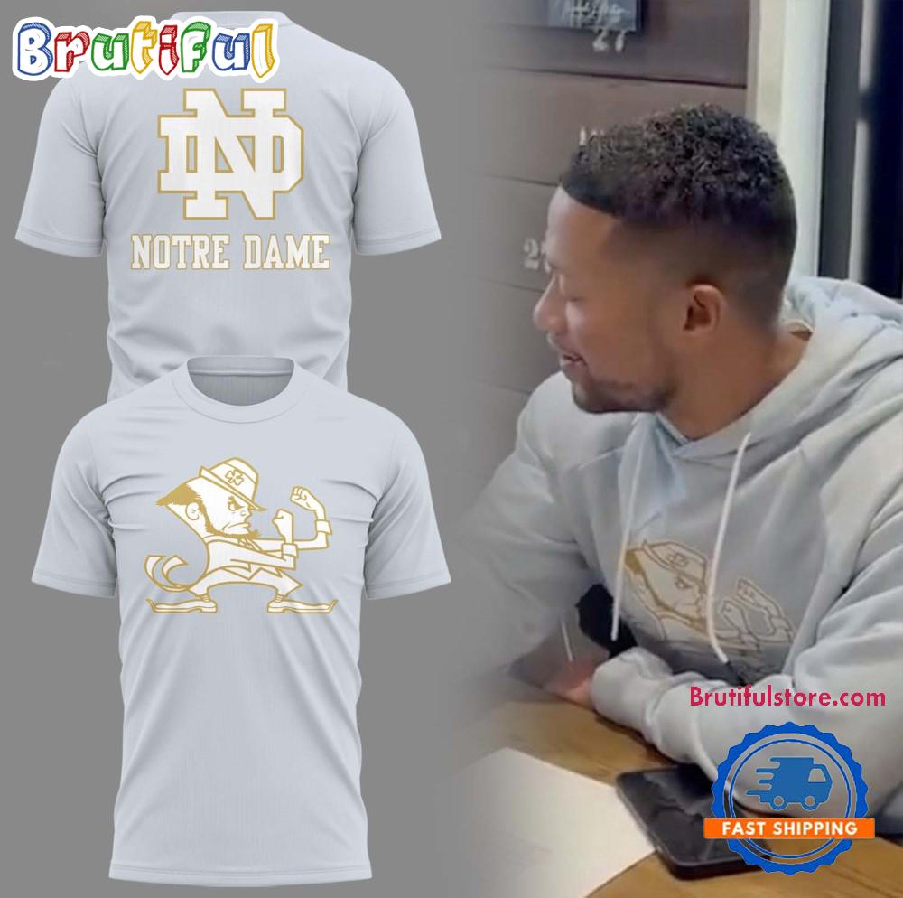 NCAA Notre Dame Fighting Irish Coach Marcus Freeman Light Blue 3D Shirt