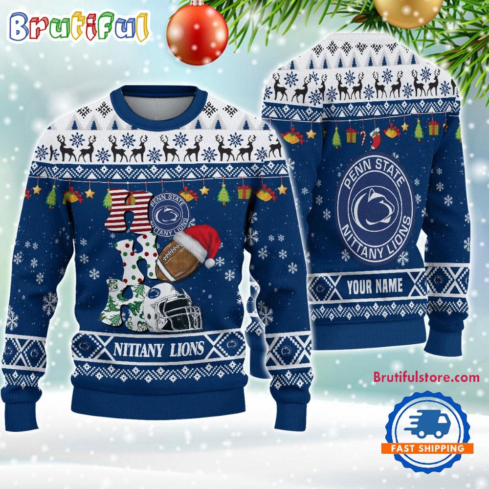 NCAA Penn State Nittany Lions Football HO HO HO Ugly Christmas Sweater