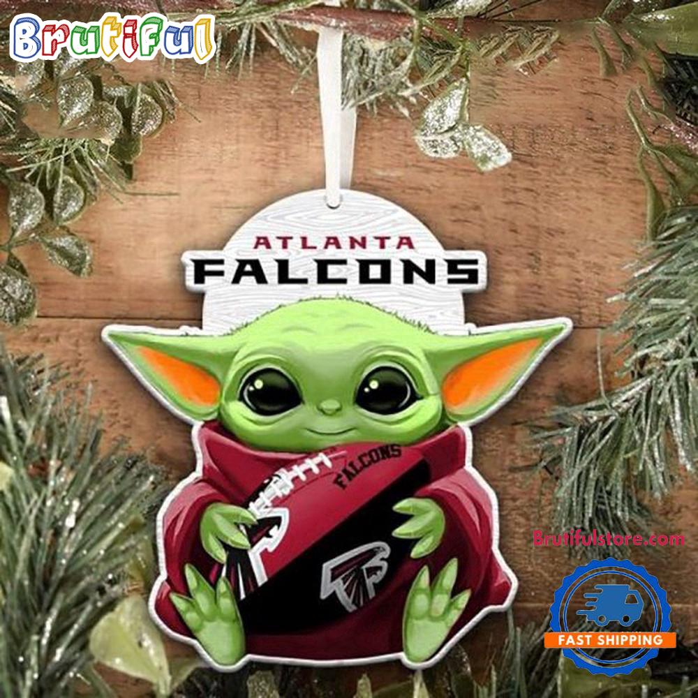 NFL Atlanta Falcons Special Baby Yoda Star Wars Movies Christmas Ornament, Football Christmas Tree Ornament
