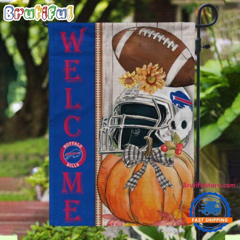 NFL Buffalo Bills Flower Pumpkin Halloween Football Garden Flag