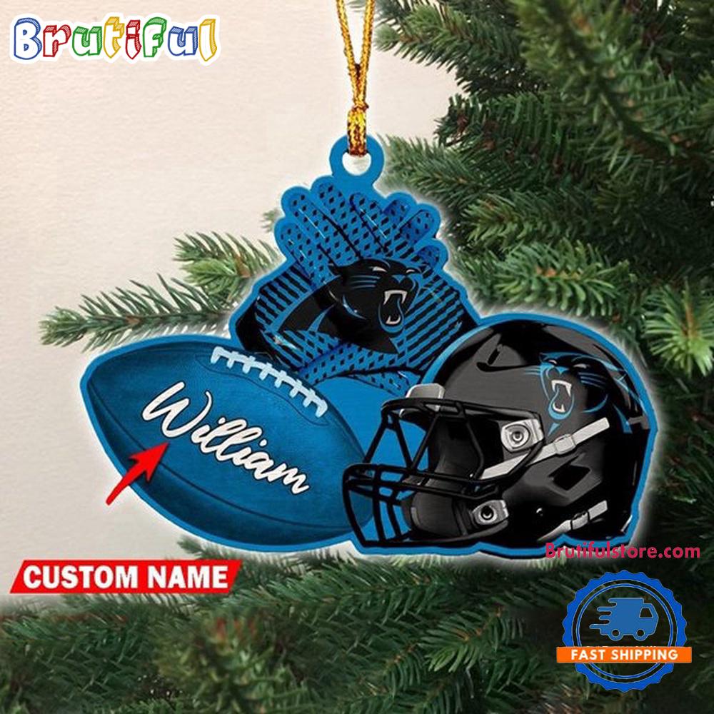 NFL Carolina Panthers Football Helmets Christmas Ornament, Custom Football Ornament Decoration