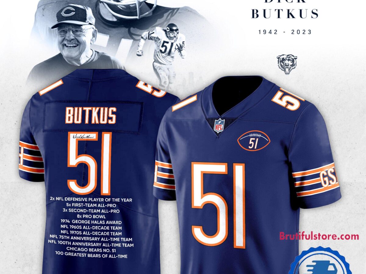 NFL Chicago Bears Dick Butkus 51 Football Jersey