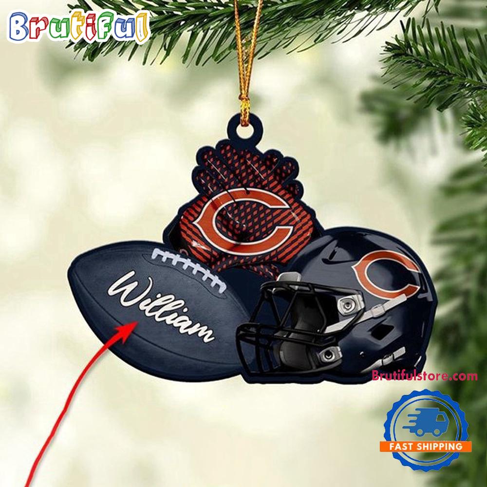 NFL Chicago Bears Football Helmets Christmas Ornament, Custom Football Ornament Decoration