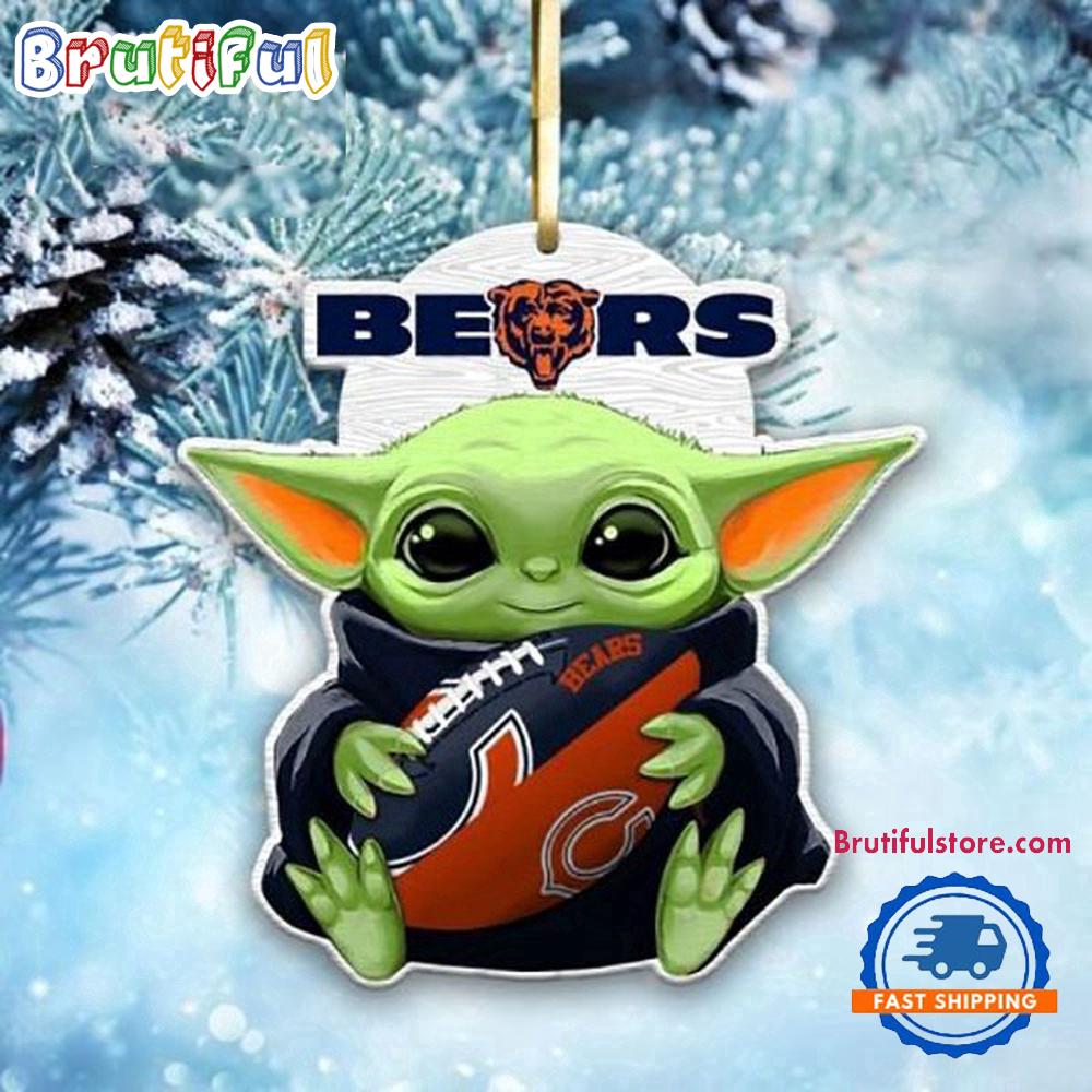 NFL Chicago Bears Special Baby Yoda Star Wars Movies Christmas Ornament, Football Christmas Tree Ornament